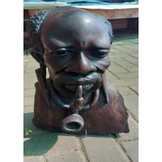 Antique Smoking Pipe Statue