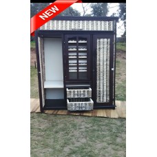 Handcrafted Wooden & Woven Storage Wardrobe